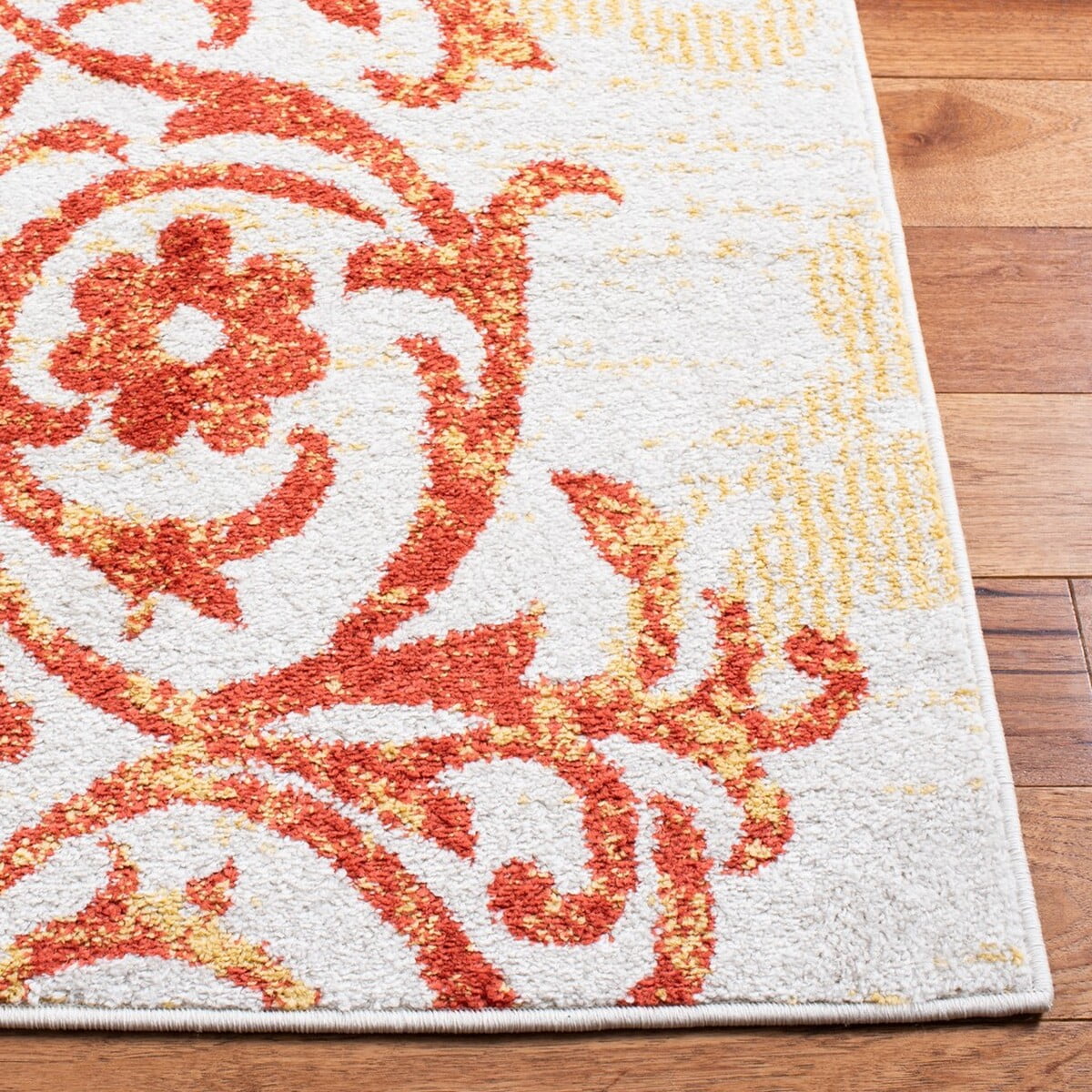 SAFAVIEH Adirondack Hortense Floral Area Rug, Grey/Gold, 4'5" x 6'5"