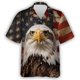 thumbnail image 3 of Camisa hawaiana con estampado 3D de águila y ganado para hombre, diseño gratuito de soldado con bandera de EE. UU., camisas hawaianas con solapa informal, blusa de manga corta, 3 of 5
