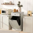 thumbnail image 2 of Kitchen Tilt-Out Trash Bin Cabinet with Drawer – Free-Standing Recycling & Waste Organizer, 2 of 10