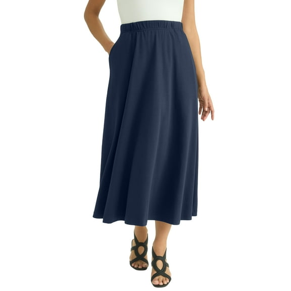 Jessica London Women's Plus Size Soft Ease Midi Skirt