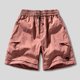 thumbnail image 2 of Mens Shorts Cintura Elástica con Bolsillos Color Sólido Casual Cremallera Bolsillo Shorts de Ropa de Trabajo, Poliéster, 2 of 5