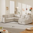 thumbnail image 3 of U-shaped Corduroy Combination Corner Sofa with Storage Lounge Chair, 6-seater Oversized Sofa, With USB interfaces, Suitable for Living Room, Office, and Spacious Space WQ-367, 3 of 9