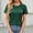 Green, variant on Qulqfy White Tops for Women Casual Loose Fit Smocked Tunic Short Sleeve Crew Neck T-Shirts Tee Shirts Womens XL