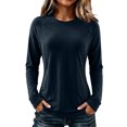 thumbnail image 2 of Lyfzbd Women Long Sleeve Crewneck Tops Base Thermal Underwear Shirt Casual Layer Blouses Versatile Soft Shirt, 2 of 9