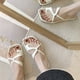 thumbnail image 5 of Zapatos planos para mujer, sandalias planas con punta cruzada y aro, sandalias con punta cuadrada y aro, muy versátiles, 5 of 9