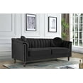 thumbnail image 3 of Uspridefurniture Hills Tufted Back Nailhead 75.2" Velvet Sofa, Black, 3 of 5