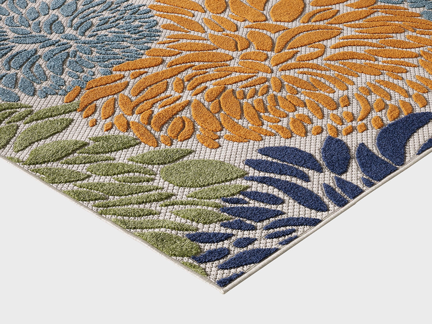 Loomaknoti Fontana Eshani 9' x 12' Floral Indoor/Outdoor Area Rug , Cream/Orange