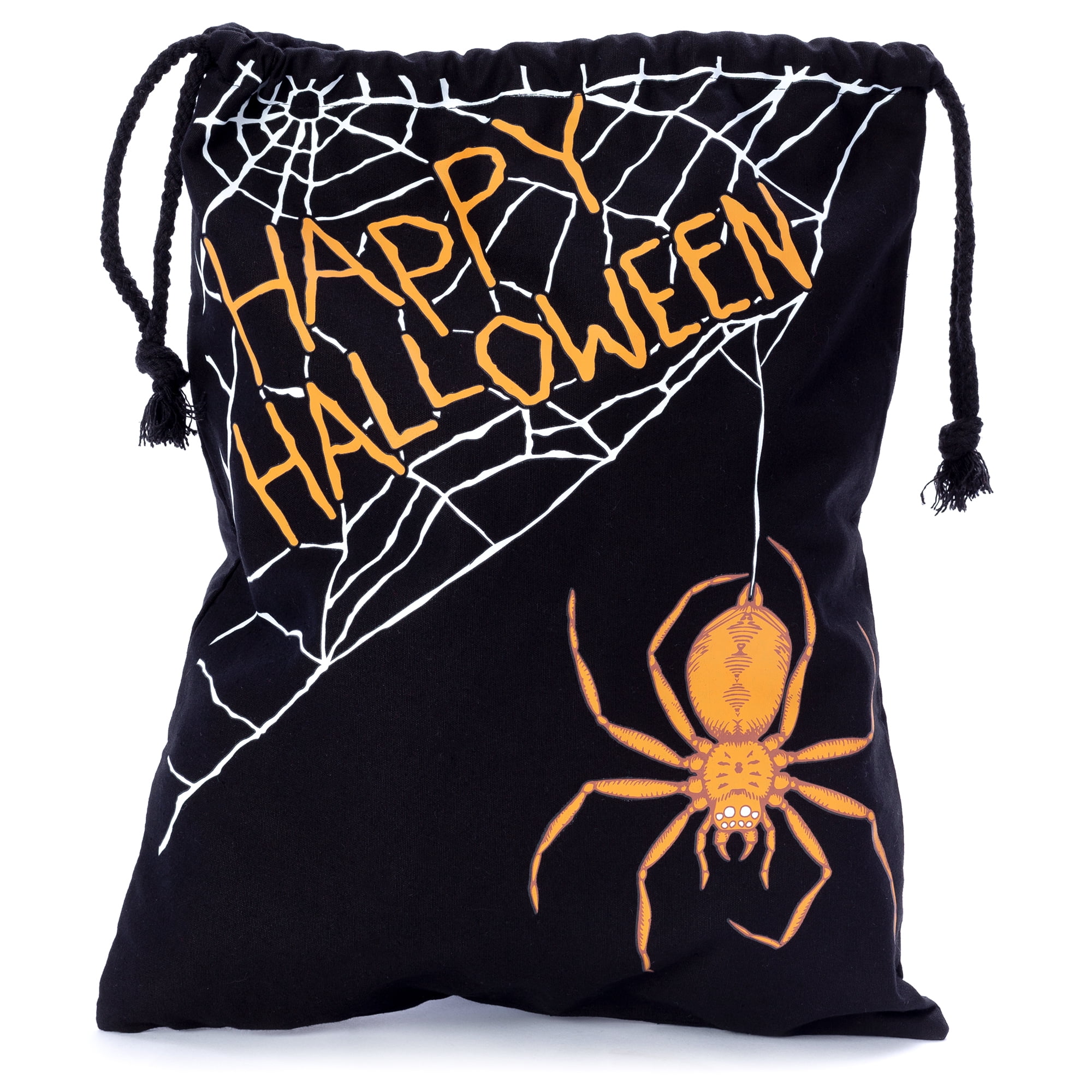 Scary Spider & Web Trick or Treat Canvas Bag Reusable Halloween Cloth