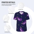 thumbnail image 5 of Fotbe Eggplant Baseball Jersey Shirt for Men and Women, Casual Short Sleeves Button Down T-Shirt-Small, 5 of 9