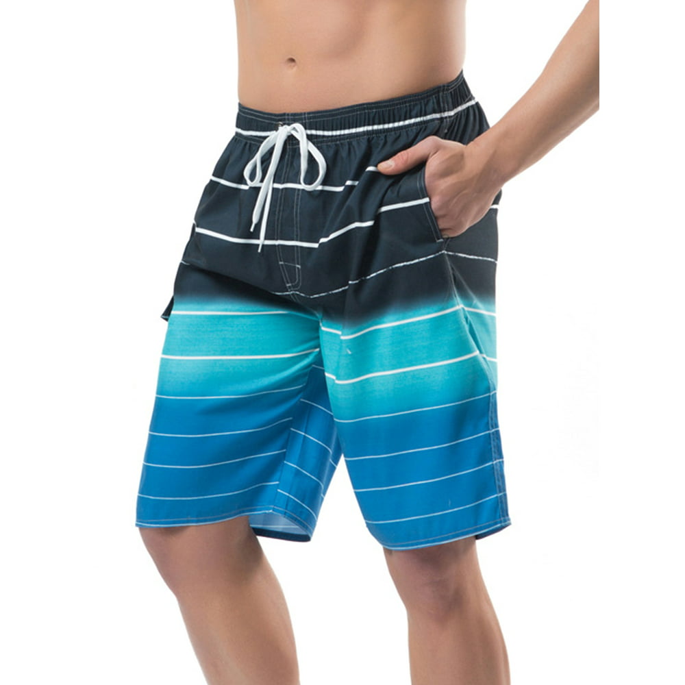 Ukap Ukap Mens Big And Tall Board Shorts Swim Trunks With Side Pocket Drawstring Striped 