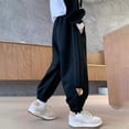 thumbnail image 6 of Gunia Little Boys Sweatpants Joggers Casual Jogger Pants Fall Soft Blend Elastic Waistband Activewear Long Trousers Kids Street Style Athletic Pants Black 5-6 Years, 6 of 6