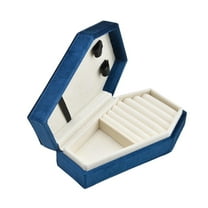 YIMWNYI Gothic Velvet Coffin Necklace Jewelry Storage Box, Portable Travel-Friendly Organizer for Rings and Accessories, Luxurious Velvet Protection, Halloween Gift Idea