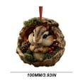 thumbnail image 2 of Christmas Forest Animal Ornaments Cozy Forest Bear Squirrel Christmas Ornaments, Woodland Creature Figurine, Acrylic Hanging Ornament Home Party Decor E, 2 of 5