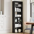 thumbnail image 4 of BeesClover Tall Bookcase Dresser, 6 Shelf Standing Bookshelf, 6 Tier Open Shelf Wooden Bookcase, Floor Standing Display Storage Shelves, 4 of 7