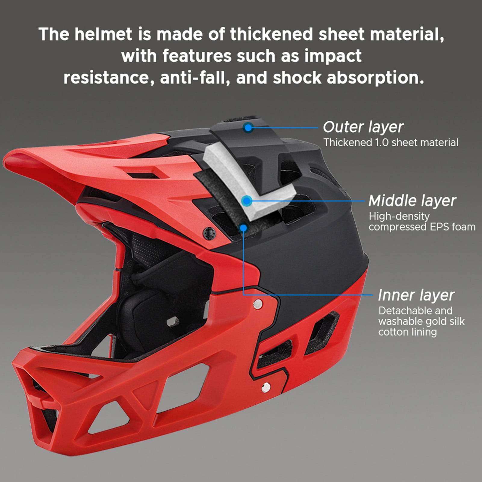 Helmet Full Face Mountain Bike Helmet Adult Racing Downhill  Helmet For Men/Women Adult Mountain Bike Helmet With Visor Over 31 Vents Bike Helmet