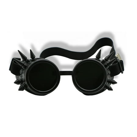 C.F.GOGGLE Vintage Studs Steampunk Goggles Welding Gothic Black Lens