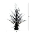 thumbnail image 2 of Nearly Natural 3ft. Pre-Lit Halloween Black Twig Artificial Fall Tree in Burlap Planter with 52 Warm White LED Lights, 2 of 10