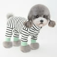 thumbnail image 3 of Walbest Dog Pajamas Striped Pet Jumpsuits Dog Onesies Long Sleeves Pet Pajamas Cute Dog Apparels Soft Pet Clothes for Puppy Small Dogs, 3 of 7