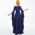 thumbnail image 4 of DAIZBELLA Blue Renaissance Dress for Women Medieval Vintage Wedding Dress with Long Trailing Sleeves, S, 4 of 7