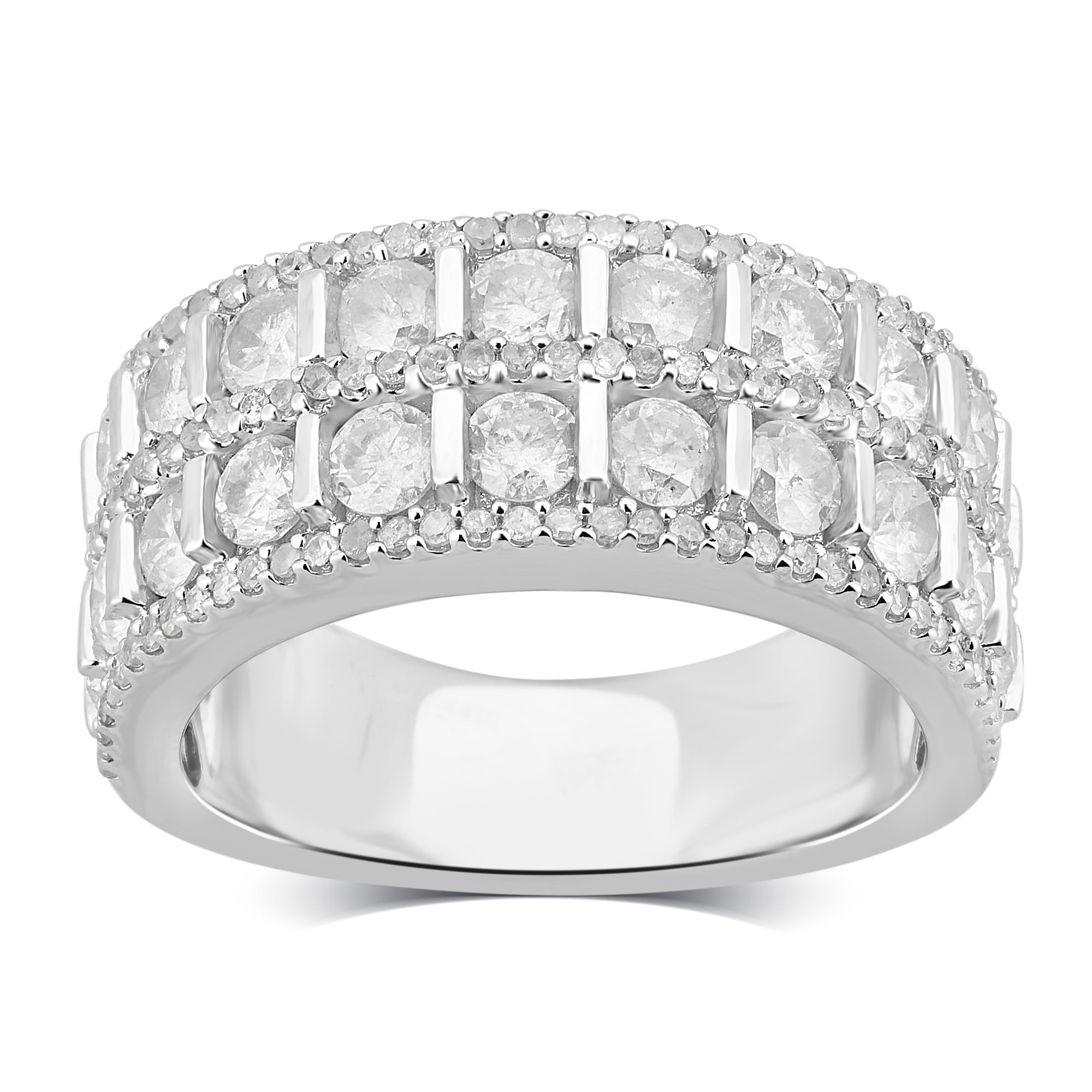2 1/4 Carat T.W Diamond Sterling Silver Anniversary Ring. (I-J/I2