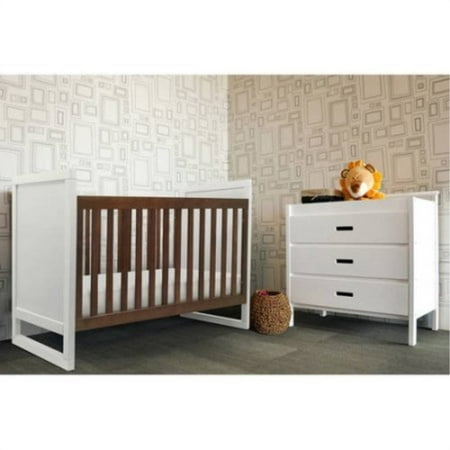 Two Tone 2 In 1 Convertible Crib Walnut And White Color Modern Two Tone 2 In 1 Convertible Crib Walnut And White Color Modern Nursery Daybed