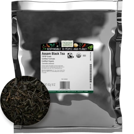 Frontier Co-op Fairtrade Certified Organic Assam Loose Leaf Black Tea  TGFOP Grade  16 oz Bag