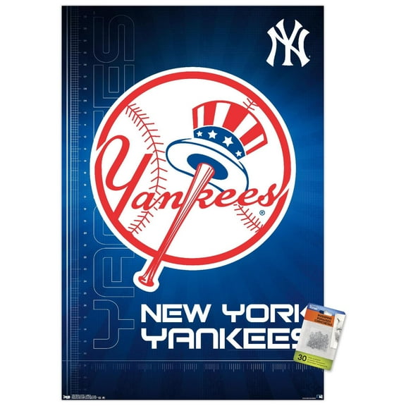 MLB New York Yankees - Logo 16 Wall Poster with Push Pins, 22.375" x 34"