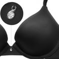 thumbnail image 5 of Wingslove Women's Push up Bra Underwire Seamless Comfort Lightly Padded Plunge T-Shirt Bra, Black 38DD, 5 of 10
