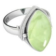 thumbnail image 3 of 925 Sterling Silver Ring Natural Prehnite Handmade Jewelry, 3 of 10