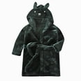 thumbnail image 6 of Kids Thick Coral Fleece Bathrobe,Warm Cozy Hooded Robe with Adjustable Belt,Cute Print,for Boys Girls Toddlers 2-12 Years for Autumn Winter Cold Weather Kids Pajamas Gibobby,Green,Size 11-12T, 6 of 9
