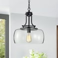 thumbnail image 5 of Warehouse of Tiffany Karha Single Light Matte Black Pendant with Glass Shade, 5 of 6