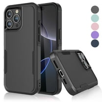 For iPhone 16 Pro Case, Shockproof Phone Case for Apple iPhone 16 Pro 6.3", Tekcoo Military Grade Protection Heavy Duty Cute Bumper Dual Layer Rugged Sturdy Durable Cover - Black