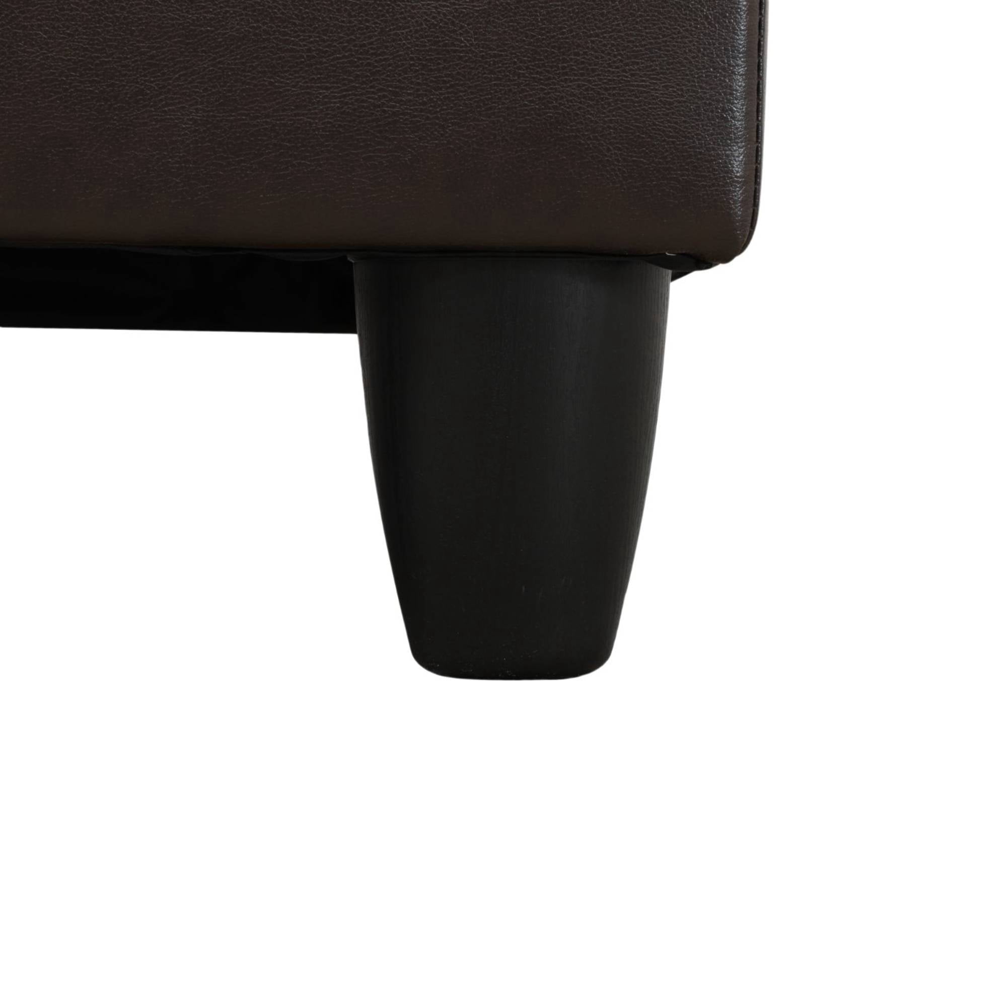 Leather Storage Ottoman, Folding Foot Stool with Storage Button Tufted Ottoman Bench for Living Room,Brown