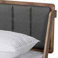 thumbnail image 5 of Baxton Studio Helsa Mid-Century Modern Dark Grey Fabric Upholstered and Walnut Finished Full Size Platform Bed, 5 of 10