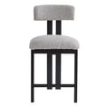 thumbnail image 7 of Remy Modern 26.5" Fabric Upholstered Barstools with Iron Frame, Black+Gray, Set of 2, 7 of 7