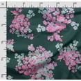 thumbnail image 2 of Soimoi Floral Print, Poly Taffeta Fabric, Decor Sewing Fabric by The Yard 56 Inch Wide, Decorative Fabric for Outdoor Upholstery, Umbrellas and Home Accents, Dark Green & Pink, 2 of 5