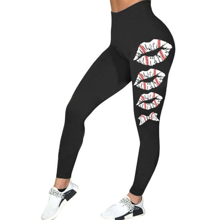 

ZHAGHMIN Exercise Shorts Womens Casual Comfort Baseball Prints Leggings Workout Trousers Pants Running Leggings for Women Pack Soft Leggings Maternity Business Casual Womens Underwear Cutout Legging