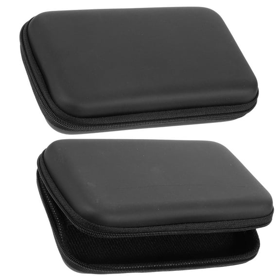 WEAVILUX Travel Cable Organizer Case, Electronic Accessories Storage Bag, Black EVA, 2 Pieces, Portable and Durable
