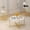 White & Gold, variant on LinkRomat Coffee Table Set of 3, Round Coffee Table and End Table Sets, Living Room Table Set with Metal Cross Base Frame, Grey & Black