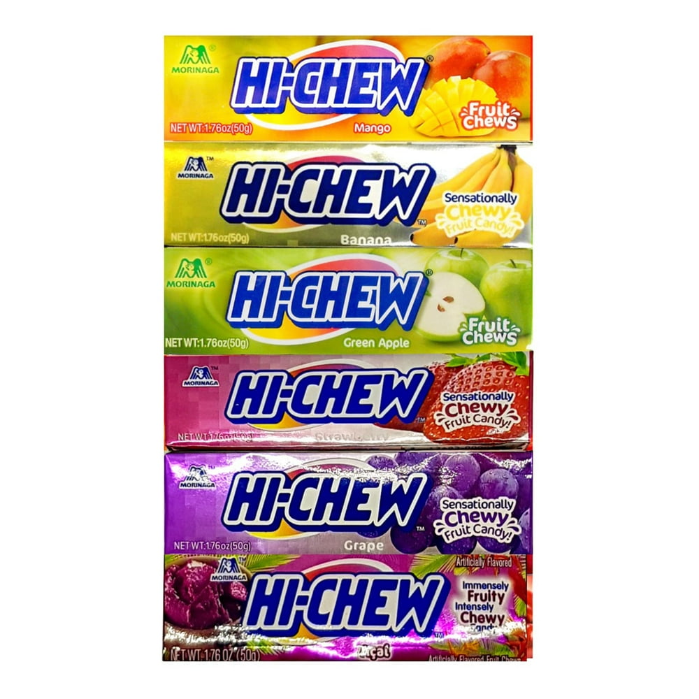 Hichew Assorted 6 Flavors Chewy Fruit Candies 1.76 oz. bar By Morinaga