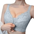 thumbnail image 3 of Women's Soft Front Zip Wireless Lifting Bra - Comfortable Shaping Adjustable Support Bra for Daily & Workouts Grey 38, 3 of 6
