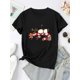 thumbnail image 2 of Women's Festive Christmas Snowman Graphic Tee - Casual & Sporty Round Neck Short Sleeve, Comfortable Polyester Blend Summer Top with Holiday Print, Casual Summer Top|Trendy Women's Tee|Stretchy Polye, 2 of 8