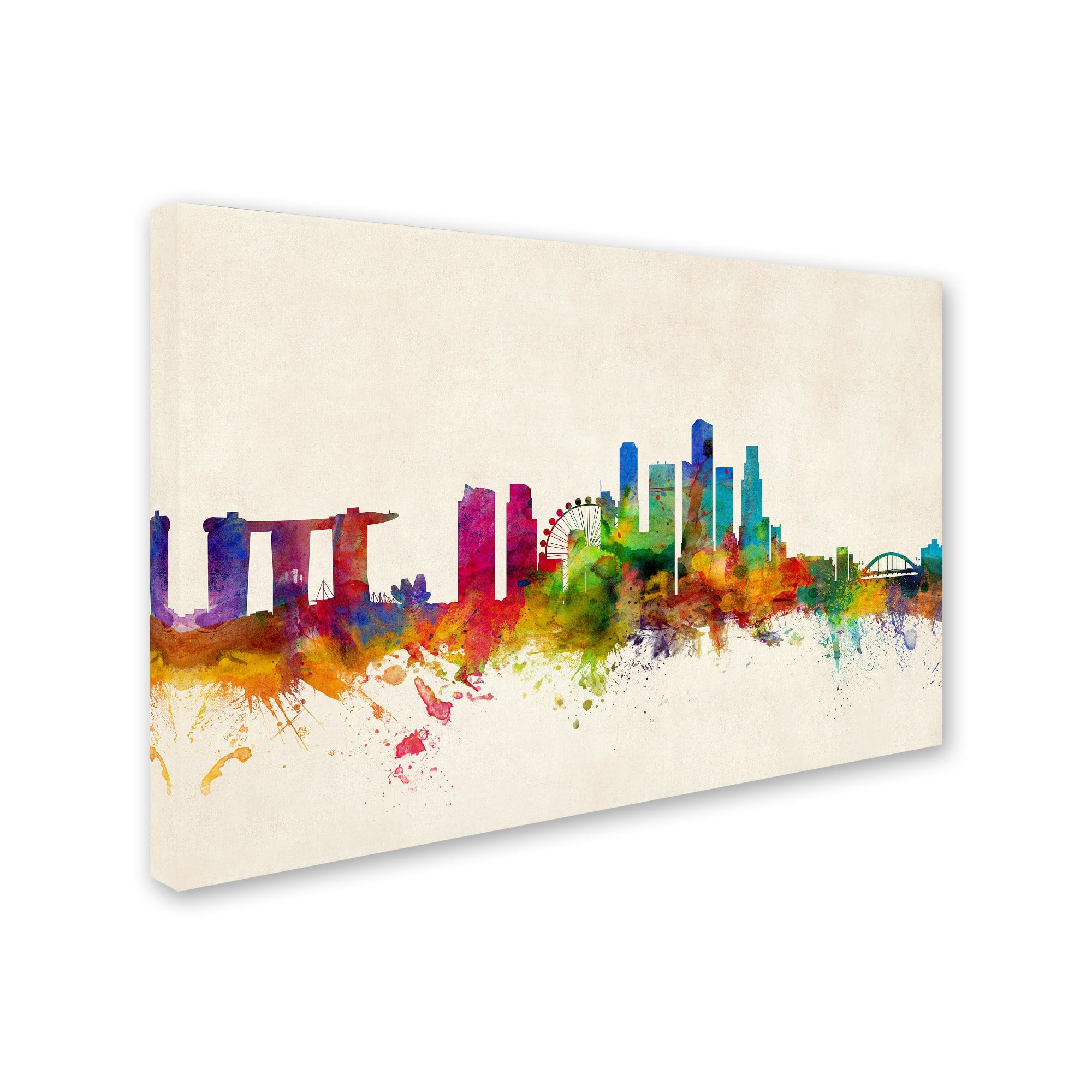 Trademark Fine Art "Singapore Skyline" Canvas Art by Michael Tompsett