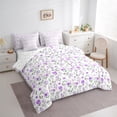 thumbnail image 3 of Homewish Colorful Rustic Flower 7-Piece Twin Bedding Sets,Country Plant Bedding Comforter Set,Purple White Sheet Sets For Girls Kids,Ultra Soft Home Decor Reversible, 3 of 8
