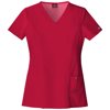 Dickies Xtreme Stretch Medical Scrubs Top for Women V-Neck 82851, L, Red