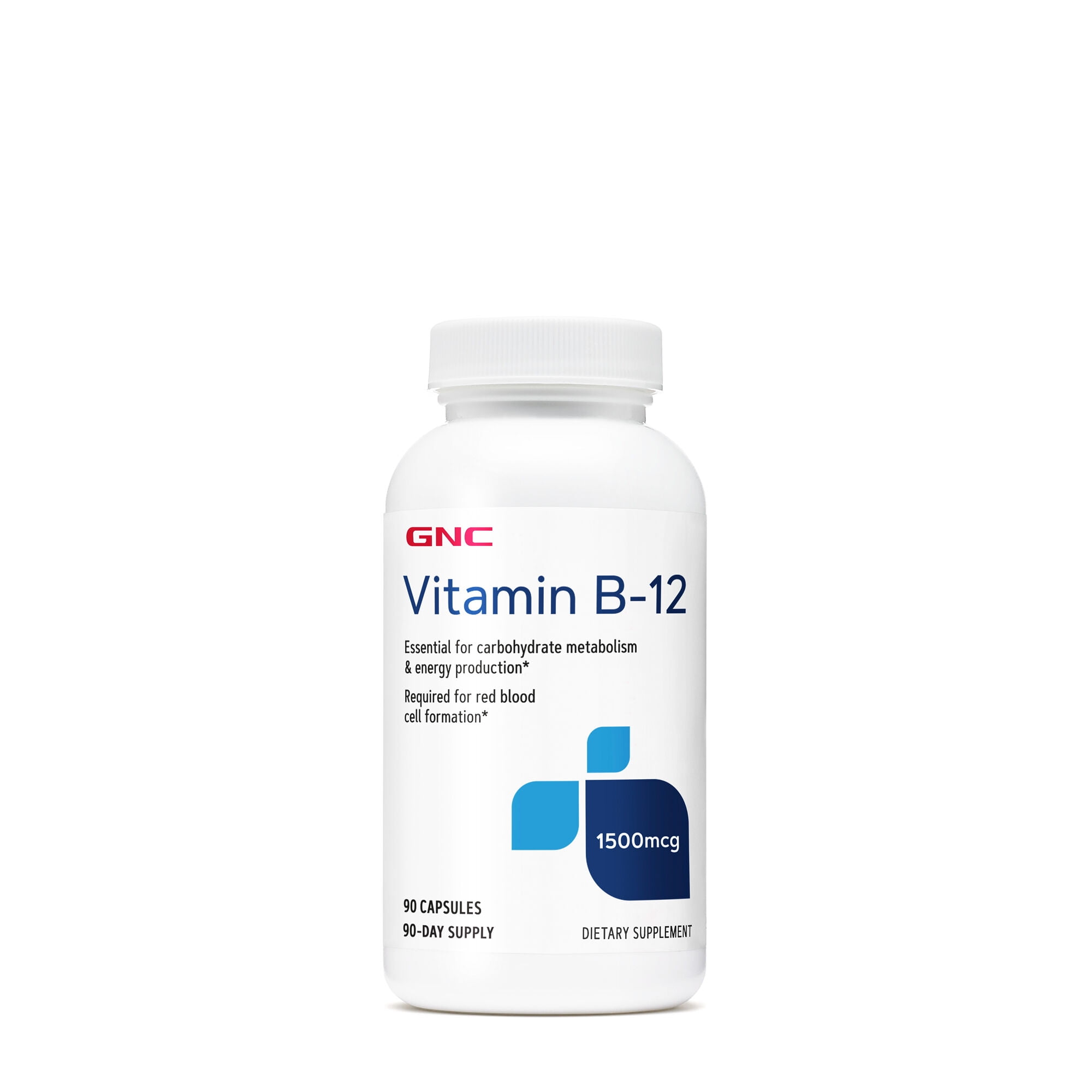 GNC Vitamin B 12 1500mcg 90 Capsules Supports Energy GNC Vitamin B 12 1500mcg 90 Capsules Supports Energy