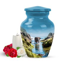 Yatskia Baby Elephant Funeral Urns for Human Ashes Adult Man, Decorative Urns for Adult Ash, Cremation Burial Urn for Ashes for Women, (Classic Pack of 1, 3 Inch)