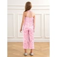 thumbnail image 6 of Raenseen Kids Girls Shiny Sequins Jazz Latin Dance Jumpsuit Sleeveless High Waist Pageant Romper Long Pants Pink 12, 6 of 7