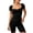 Black, variant on TEAJOPSUU Womens Summer Tops Sweetheart Neck Short Sleeve Activewear T Shirts Form Fitting Shapewear Tees Black
