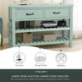 thumbnail image 4 of Console Tables for Entryway, Baysitone Wood Sofa Table with 2 Drawers and 2 Tiers Shelves for Living Room (Antique Blue), 4 of 7